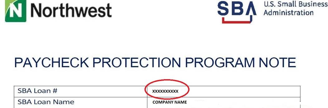 SBA Loan Number placement on documentation